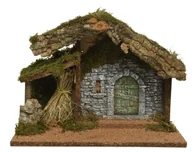 Ozdoby bożonarodzeniowe - Szopka Bożonarodzeniowa Brązowa Z Lampkami Led - miniaturka - grafika 1