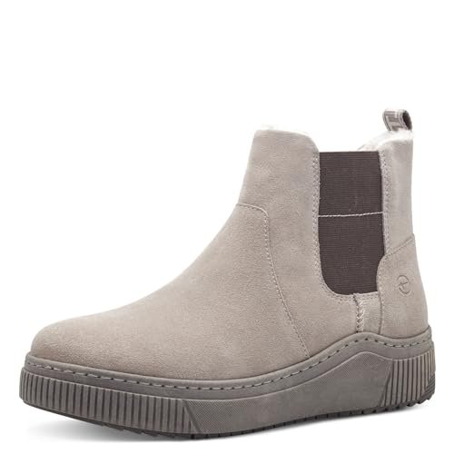 Tamaris Comfort damskie buty Chelsea z podszewką WarmInsole i Tex, modne kozaki, szare, 38 EU, szary, 38 EU