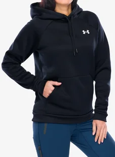 Bluza z kapturem damska Under Armour Armour Fleece Hoodie - black/white - Bluzy sportowe damskie - miniaturka - grafika 1