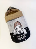 Śpiworki dla dzieci - Śpiworek do spacerówki Dog z brązem - miniaturka - grafika 1