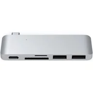 Huby USB - Satechi HUB USB Satechi USB-C USB-C + 2x USB-A + microSD + SD Srebrny ST-TCUPS - miniaturka - grafika 1