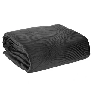 Narzuta 220 x 240 Pikowana Velvet wz. Ria5 Czarna - Narzuty - miniaturka - grafika 1