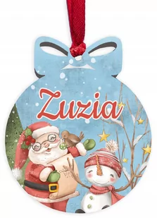 drewniana BOMBKA imieniem imię dedykacja święta Ś1 - Bombki - miniaturka - grafika 1