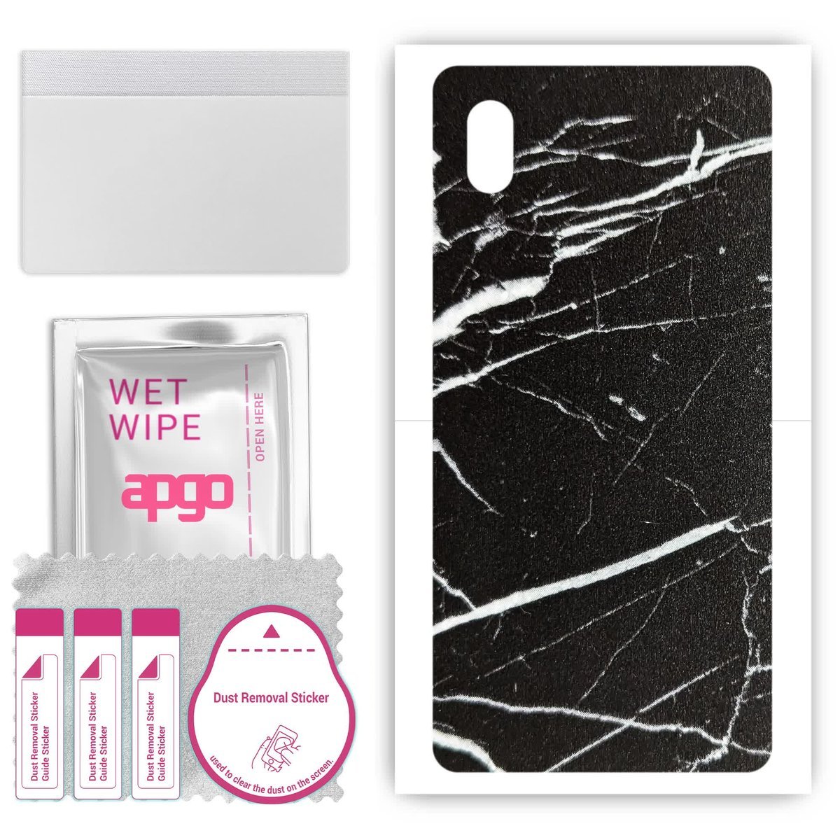 Folia naklejka skórka strukturalna na TYŁ do Sony Xperia ACE III - Marmur Ciemny - apgo SKINS