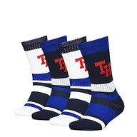 Skarpetki damskie - Tommy Hilfiger Skarpety dziecięce Crew Sock (4 sztuki), Blue Combo., 35-38 - miniaturka - grafika 1