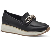 Półbuty damskie - Półbuty damskie na platformie skórzane wsuwane czarne Marco Tozzi 24734-38 - miniaturka - grafika 1