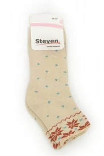 Steven 123 9 beżowe skarpetki damskie - Skarpetki damskie - miniaturka - grafika 1