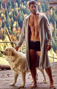 Mimas szlafrok męski dł.rękaw, Kolor jasny szary, Rozmiar M, Italian Fashion - Intymna - Szlafroki męskie - miniaturka - grafika 1