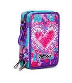 Plecaki - Seven Pudełko szkolne 3 Zip, Wielokolorowy, Trendy Heart Girl, Potrójna komora Akcesoria z ołówkami, Długopisy i markery, Akcesoria szkolne, Akcesoria Plecaki, Szkoła i Wypoczynek, Dziewczęta i - miniaturka - grafika 1