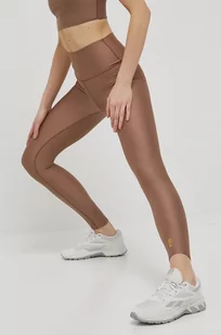 P.E Nation legginsy treningowe damskie kolor brązowy gładkie - Legginsy - miniaturka - grafika 1