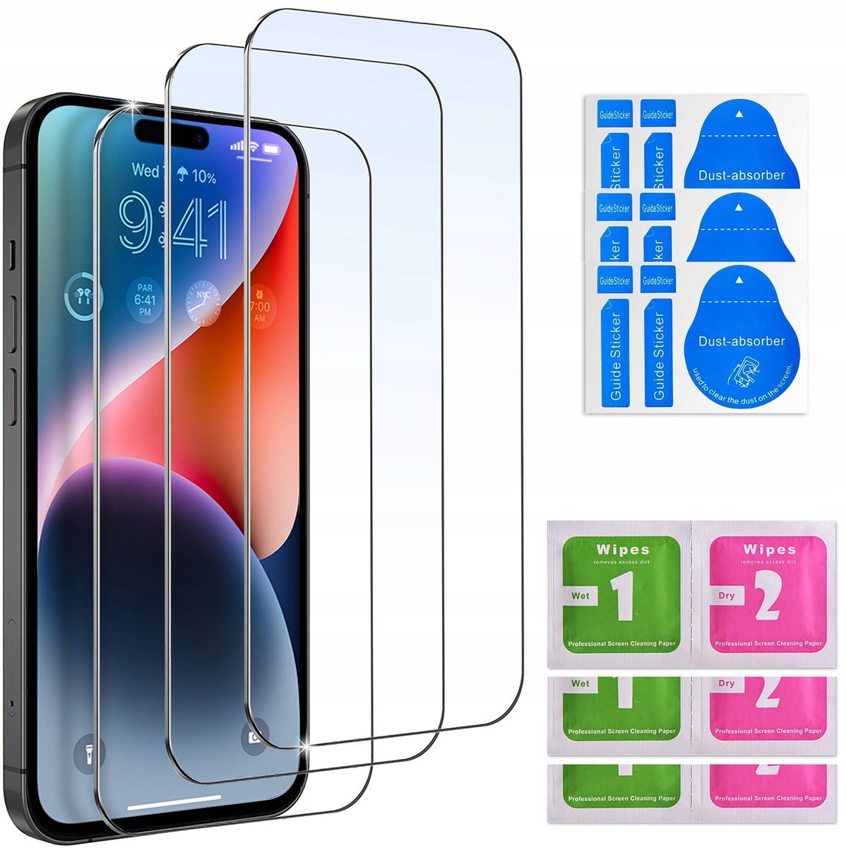 3x SZKŁO HARTOWANE do Apple iPhone 15 Pro SZYBKA NA EKRAN zestaw 3 sztuk