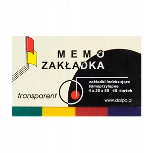Dalpo ZAKŁADKI SAMOPRZYLEPNE TRANSPARENT 4X20X50 - Etykiety samoprzylepne i bloki etykiet - miniaturka - grafika 2