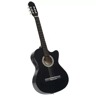 vidaXL Gitara akustyczna z wycięciem 6 strun i equalizer czarna 70138 - Gitary akustyczne - miniaturka - grafika 1