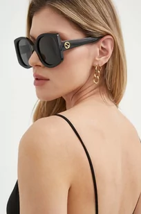 Gucci okulary przeciwsłoneczne damskie kolor czarny - Okulary przeciwsłoneczne - miniaturka - grafika 1