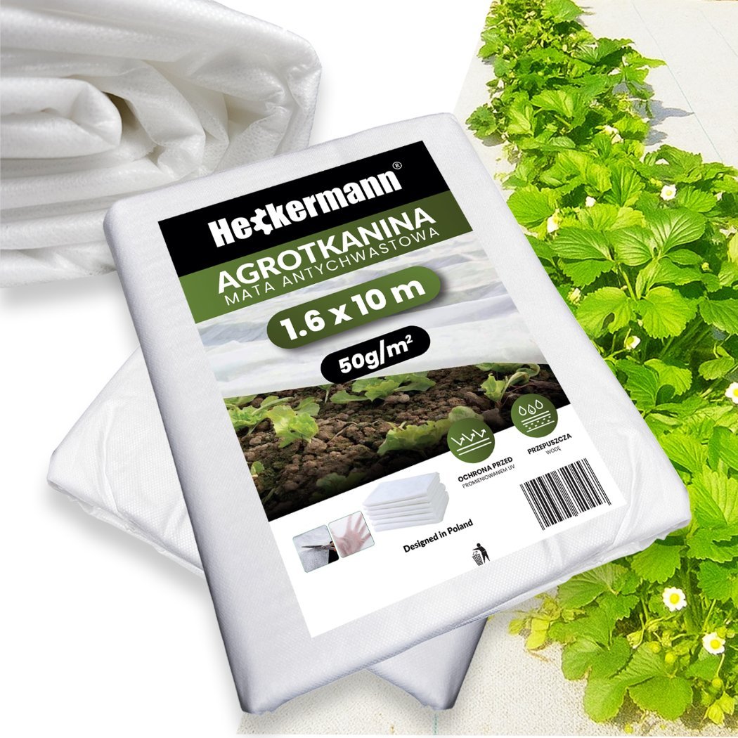 Heckermann 1,6x10m 50g/m2 Biała Agrowłóknina okrywowa