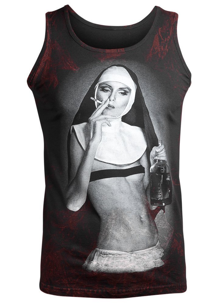 koszulka na ramiączkach AMENOMEN - NUN SMOKING (OMEN107KR ALLPRINT RED)-XXL