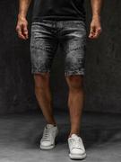 Spodenki męskie - Czarne krótkie spodenki jeansowe męskie Denley TF174A1 - miniaturka - grafika 1