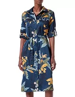 Sukienki - Liquorish Damska sukienka koszulowa z kwiatowym nadrukiem w kolorze turkusowym na wesele, Niebieskozielony, 40 - miniaturka - grafika 1