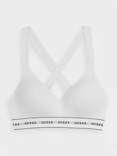 Biustonosz treningowy GUESS CARRIE PADDED TRIANG - biały - Bielizna sportowa damska - miniaturka - grafika 1