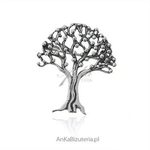 ankabizuteria.pl Broszka srebrna drzewko szczęścia - Broszki - miniaturka - grafika 1