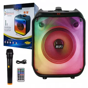 Mocny Głośnik Boombox Bluetooth Usb Sd Aux Radio Mikrofon Przenośny Karaoke - Power audio - miniaturka - grafika 1