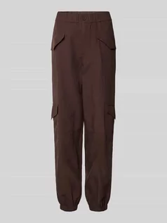Spodnie damskie - Spodnie cargo o kroju baggy fit z elastycznym pasem - grafika 1
