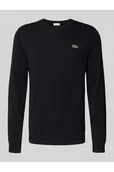 Swetry męskie - Sweter z dzianiny kroju regular fit z mieszanki bawełny - Lacoste - miniaturka - grafika 1