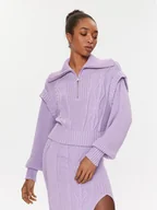 Swetry damskie - Patrizia Pepe Sweter 2K0203/K140-M472 Fioletowy Regular Fit - miniaturka - grafika 1