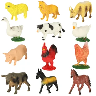ZESTAW FIGURKI ZWIERZĘTA ZAGRODOWE FARMA 12SZT - Figurki dla dzieci - miniaturka - grafika 1