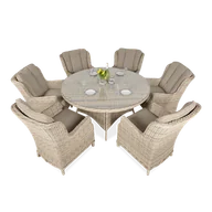 Meble ogrodowe - Meble z technorattanu RAVENA Beige - miniaturka - grafika 1