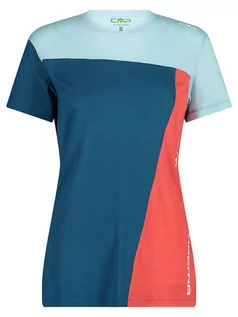 Koszulki sportowe damskie - CMP Koszulka funkcyjna w kolorze niebiesko-pomarańczowym - grafika 1