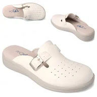 Klapki i japonki męskie - Klapki Męskie 44 Medyczne Zdrowotne Sanitarne Profilowane Białe Dr Orto - miniaturka - grafika 1