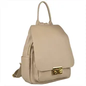 Torebki damskie - Plecak skórzany włoski Borse in Pelle beżowy - miniaturka - grafika 1
