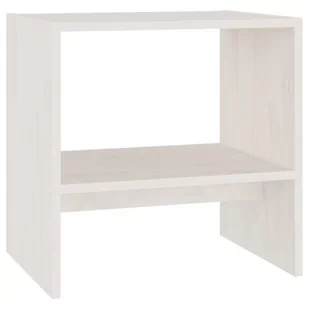 vidaXL Szafka nocna biała 40x30,5x40 cm drewno sosnowe 808055 - Szafki nocne - miniaturka - grafika 1