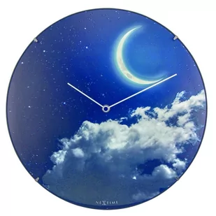 Nextime Zegar ścienny New Moon Dome, niebieski, 35x5 cm - Zegary - miniaturka - grafika 1