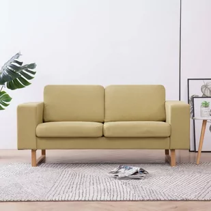 vidaXL vidaXL 2-osobowa sofa tapicerowana tkaniną, zielona - Sofy i kanapy - miniaturka - grafika 1