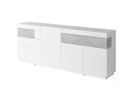 Komody - Duża komoda 220 cm z półkami modern biała / szara SILKE Konsimo - miniaturka - grafika 1