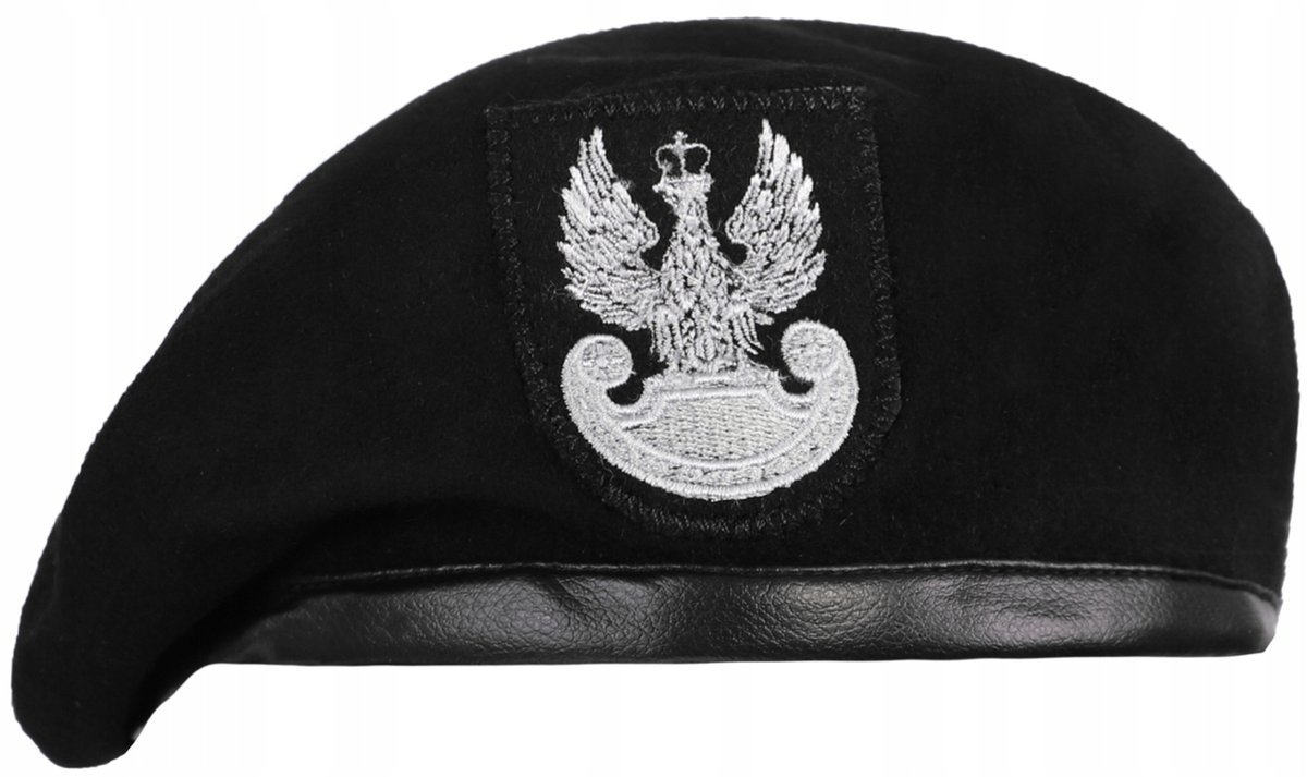 Beret Wojskowy Tłoczony WZ 418/MON Haft Orzeł WP Pancerne Dominator Urban Combat Czarny 54