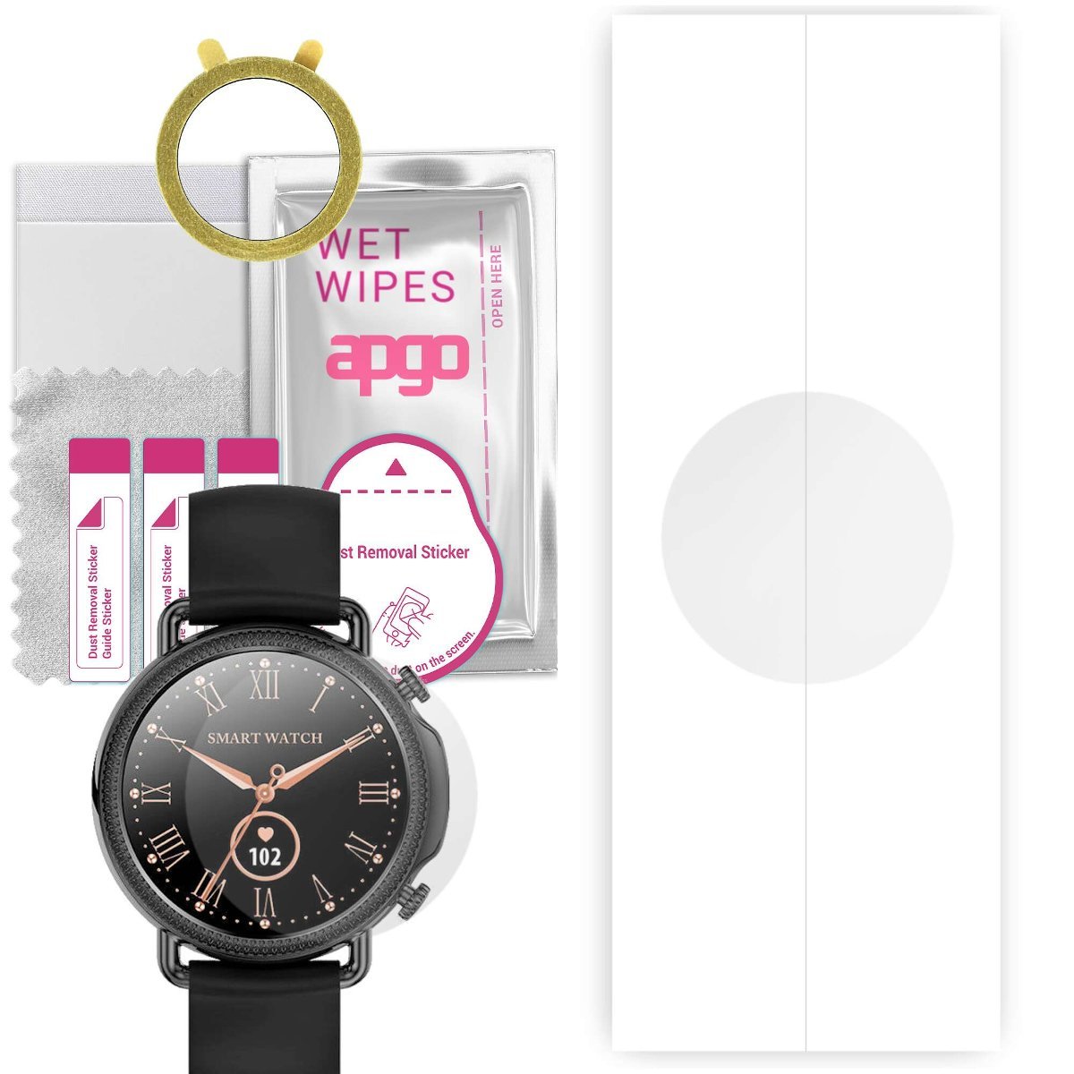 1x Folia hydrożelowa do Rubicon RNBE74 - apgo Smartwatch Hydrogel Protection Ochrona na ekran smartwatcha