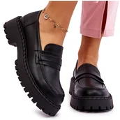 Mokasyny damskie - Damskie Mokasyny Półbuty Skórzane Big Star LL274458 Czarne - miniaturka - grafika 1