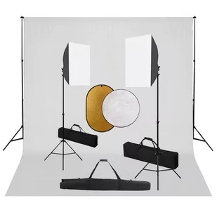 vidaXL Zestaw studyjny Zestaw studyjny z lampami softbox tłem i blendami 3067053 - Lampy studyjne - miniaturka - grafika 1