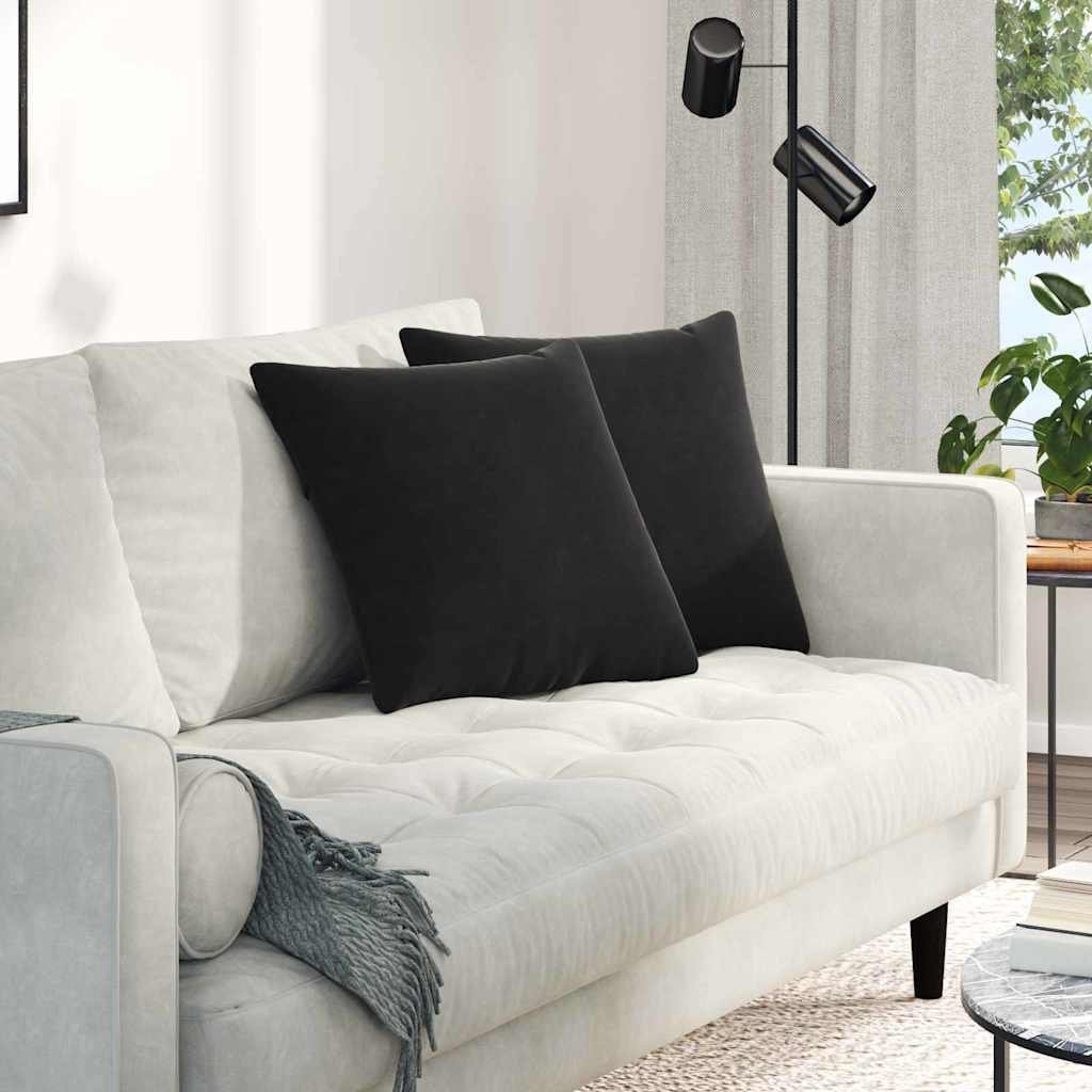 vidaXL vidaXL Poduszki na sofę 2 pcs Czarny 45 x 45 cm Tkanina sztruksowa