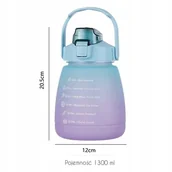 Shakery i bidony sportowe - BUTELKA NA WODĘ BIDON Z MIARKĄ ZE SŁOMKĄ SIŁOWNIA FITNESS 1,3L - miniaturka - grafika 1