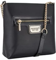 Torebki damskie - Torebka Listonoszka Monnari Czarna Logo Kieszonki - miniaturka - grafika 1