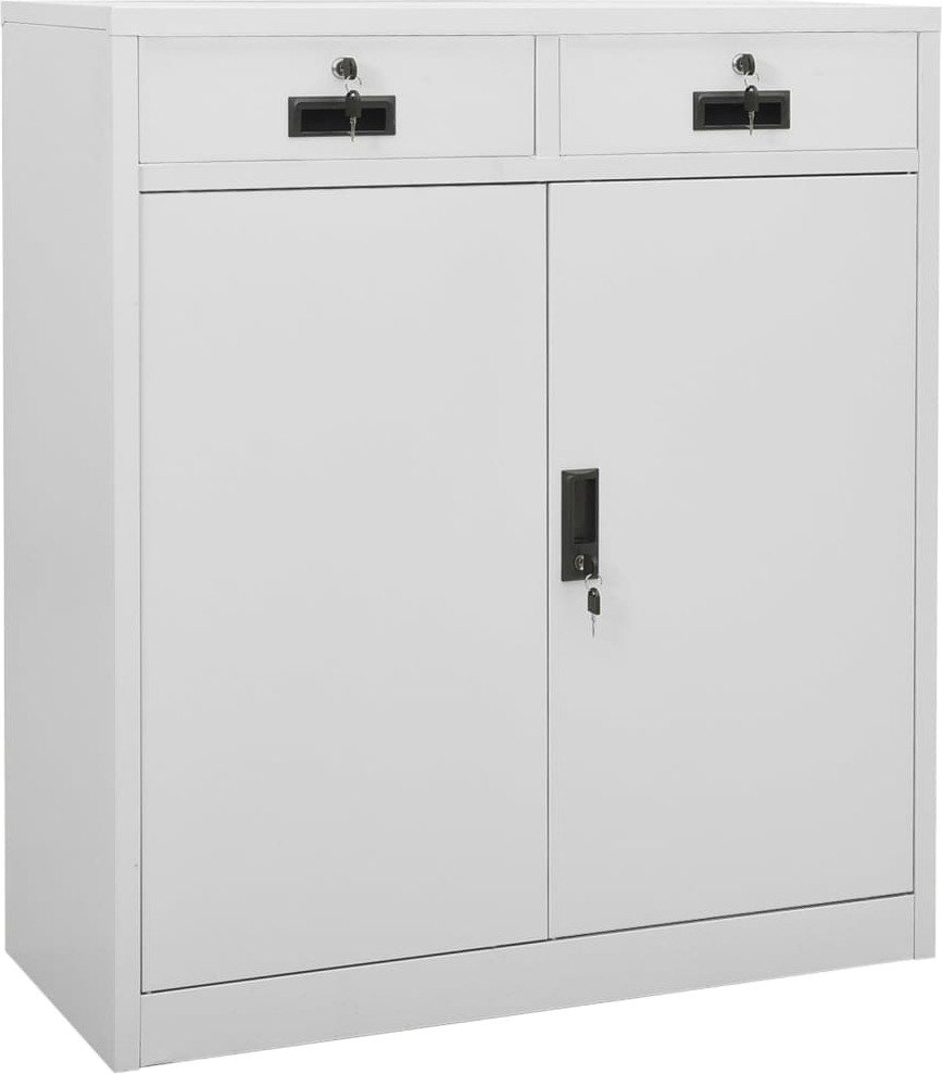Szafka biurowa jasnoszara 90x40x102 cm stalowa