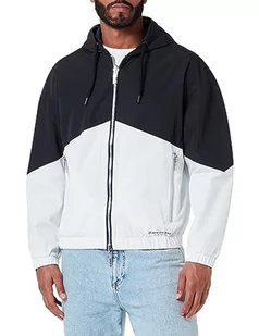 Armani Exchange Męska kurtka dwustronna, dwukolorowa, z kapturem, krój casualowy, czarno-biały, L - Kurtki męskie - miniaturka - grafika 1