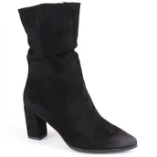 Kozaki damskie - Kozaki damskie krótkie marszczone ocieplane czarne Vinceza 58146 - miniaturka - grafika 1