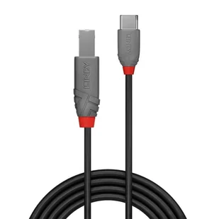 CABLE USB2 C-B 0.5M/ANTHRA 36940 LINDY - Kable USB - miniaturka - grafika 1