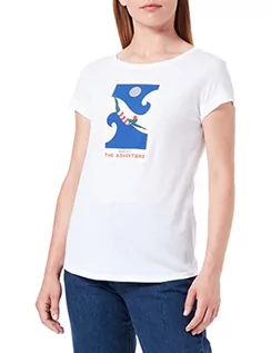 Koszulki i topy damskie - Sisley T-shirt damski, White 901, L - grafika 1