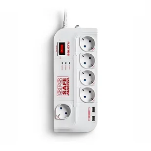 SALICRU Listwa zasilająca  SPS Safe Master przeciwprzepięciowa 5 gniazd 1.8m biała 680BA00005 680BA00005 - Listwy zasilające - miniaturka - grafika 2